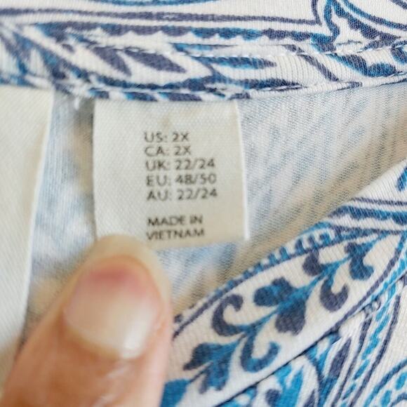 Joie Floral Paisley Print Short Sleeve Dress Plus Size 2XL - Picture 6 of 8